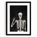 Skeleton Hand Gesture Halloween Wall Art - Spooky Gothic Decor