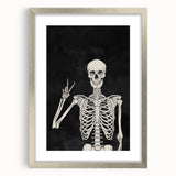 Skeleton Hand Gesture Halloween Wall Art - Spooky Gothic Decor
