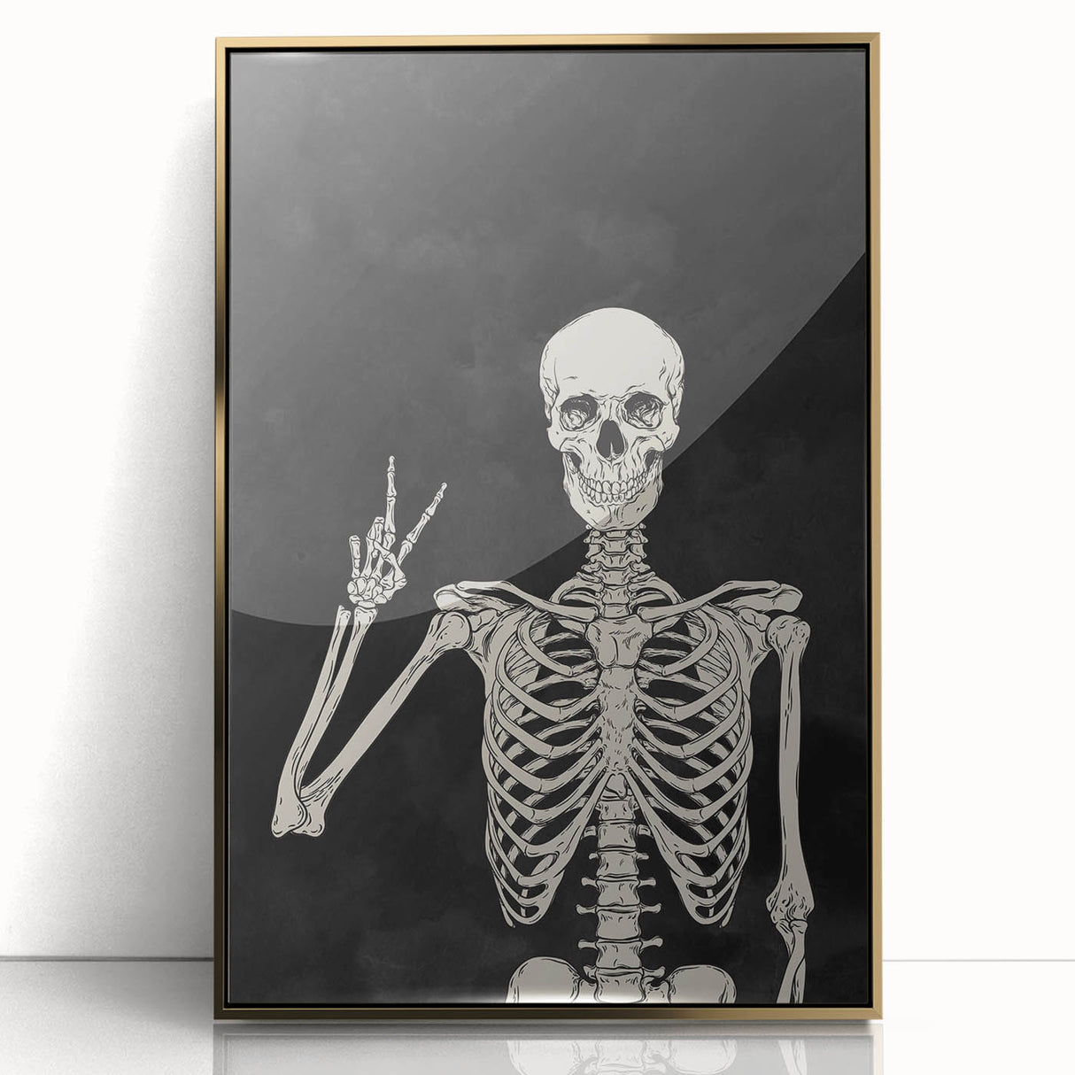 Skeleton Hand Gesture Halloween Wall Art - Spooky Gothic Decor