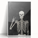 Skeleton Hand Gesture Halloween Wall Art - Spooky Gothic Decor