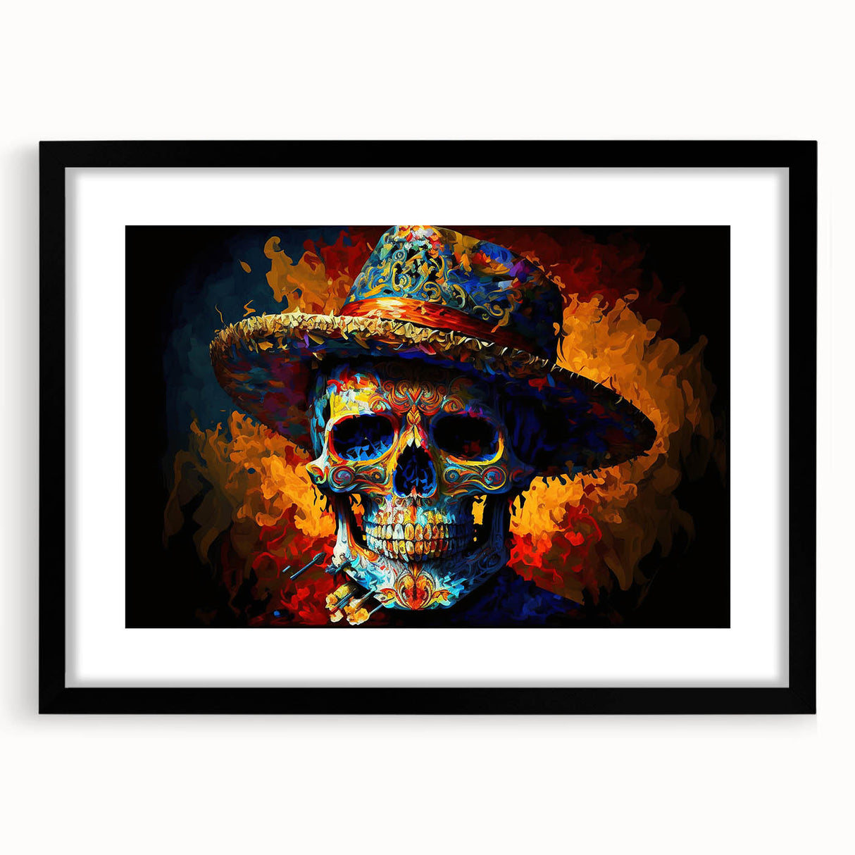 Vibrant Sugar Skull Hombre – Día de los Muertos Art Prints