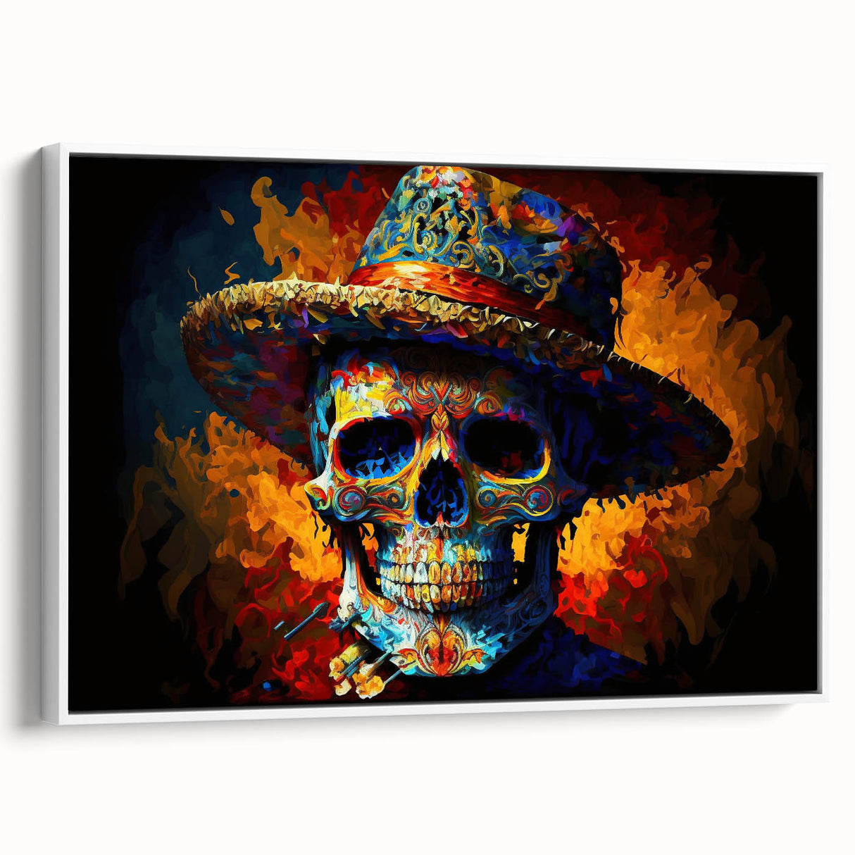 Vibrant Sugar Skull Hombre – Día de los Muertos Art Prints