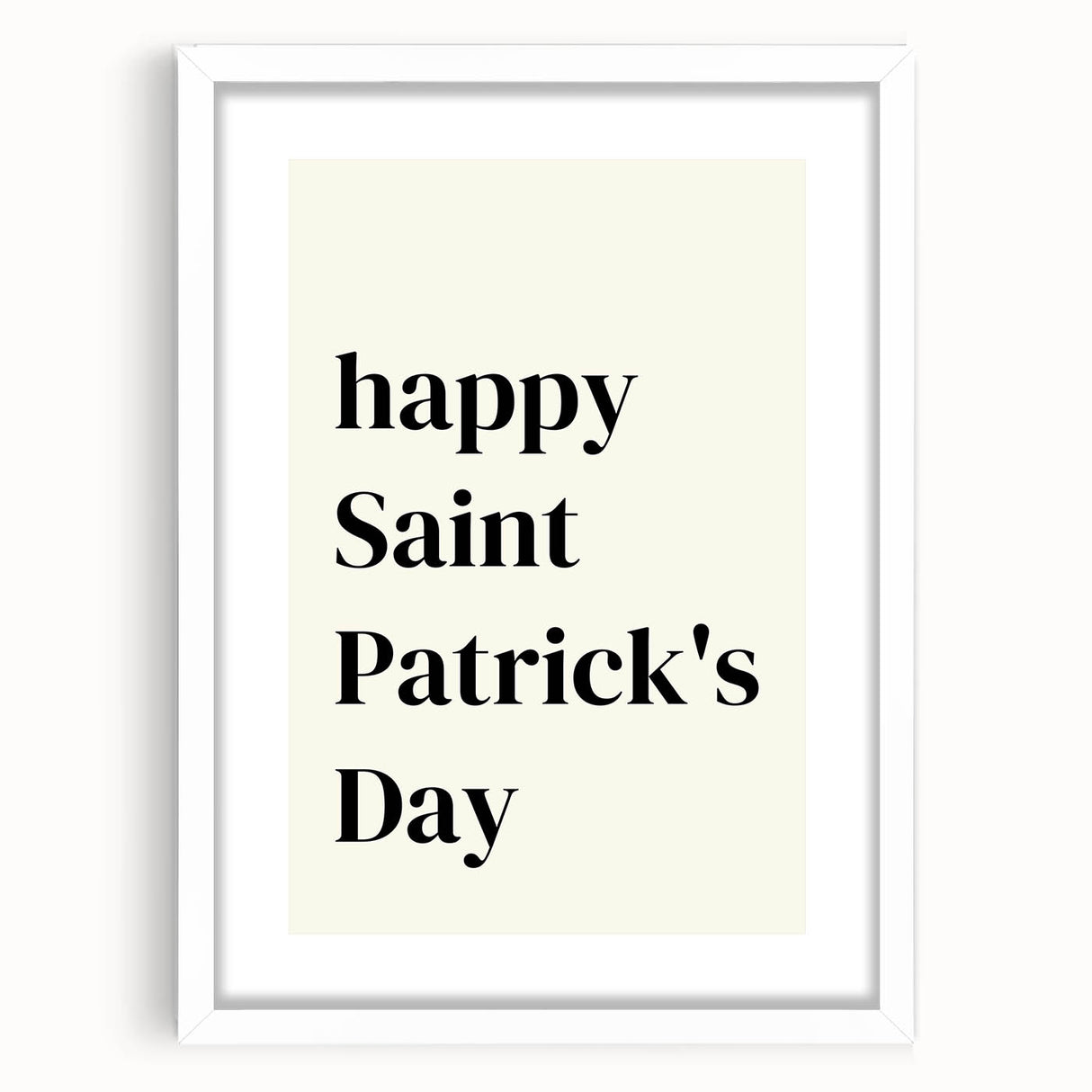 St. Patrick’s Day Wall Art - Minimalist Irish Typography Print