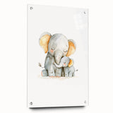 Cuddling Elephants Girls Room Wall Art – Nursery Animal Print