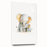 Cuddling Elephants Girls Room Wall Art – Nursery Animal Print