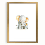 Cuddling Elephants Girls Room Wall Art – Nursery Animal Print