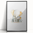 Cuddling Elephants Girls Room Wall Art – Nursery Animal Print