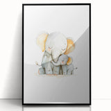 Cuddling Elephants Girls Room Wall Art – Nursery Animal Print
