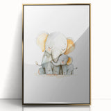 Cuddling Elephants Girls Room Wall Art – Nursery Animal Print
