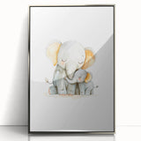 Cuddling Elephants Girls Room Wall Art – Nursery Animal Print