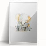 Cuddling Elephants Girls Room Wall Art – Nursery Animal Print