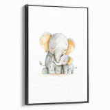 Cuddling Elephants Girls Room Wall Art – Nursery Animal Print
