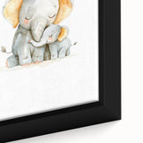 Cuddling Elephants Girls Room Wall Art – Nursery Animal Print