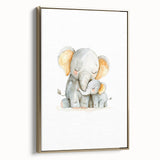 Cuddling Elephants Girls Room Wall Art – Nursery Animal Print