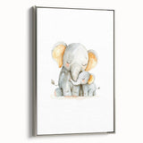 Cuddling Elephants Girls Room Wall Art – Nursery Animal Print