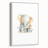 Cuddling Elephants Girls Room Wall Art – Nursery Animal Print