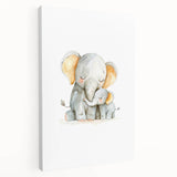 Cuddling Elephants Girls Room Wall Art – Nursery Animal Print