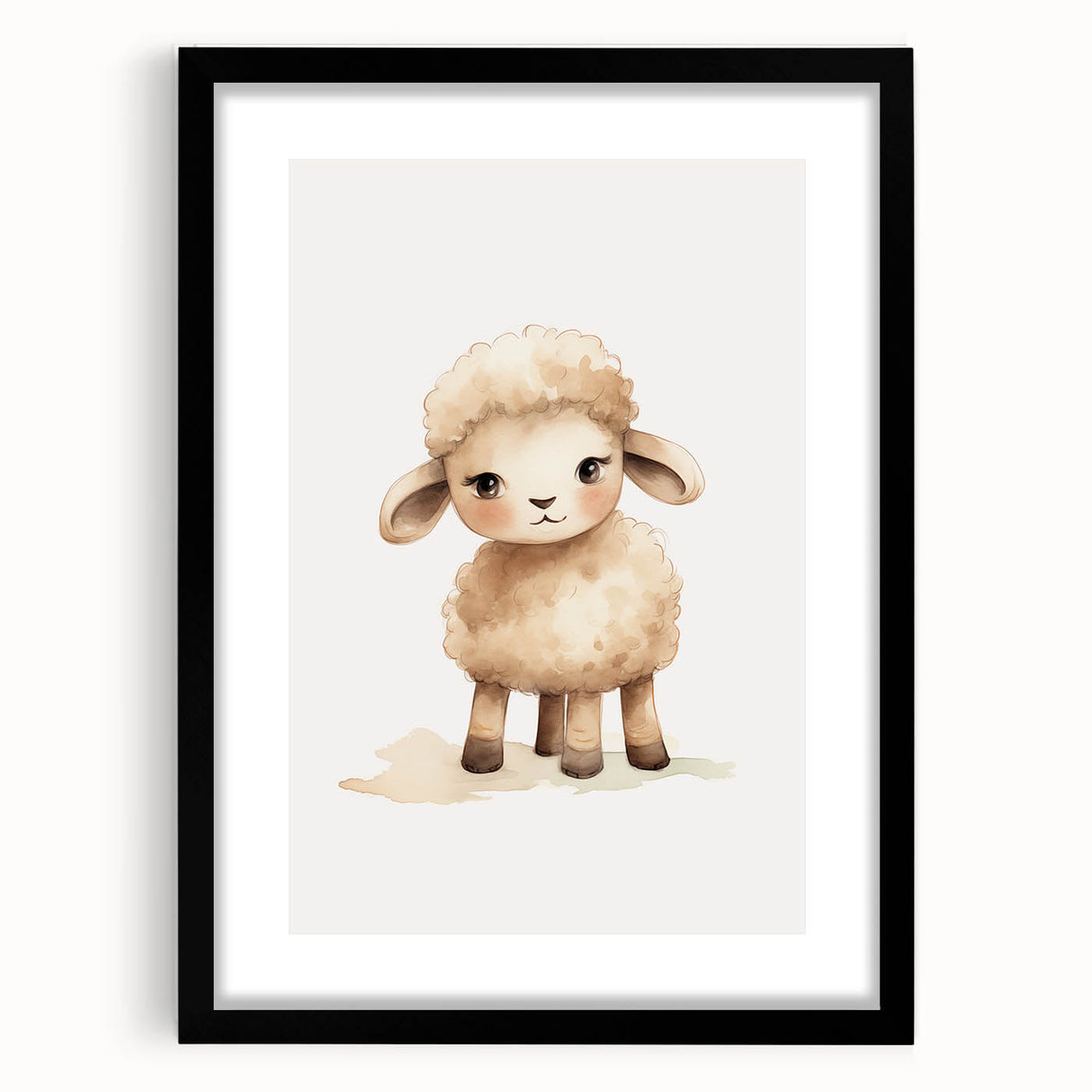 Sweet Fluffy Lamb Nursery Wall Art - Baby Room Decor Print