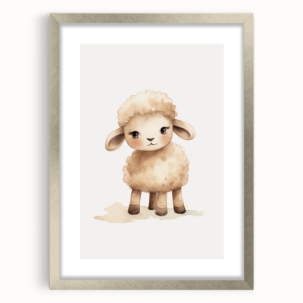 Sweet Fluffy Lamb Nursery Wall Art - Baby Room Decor Print
