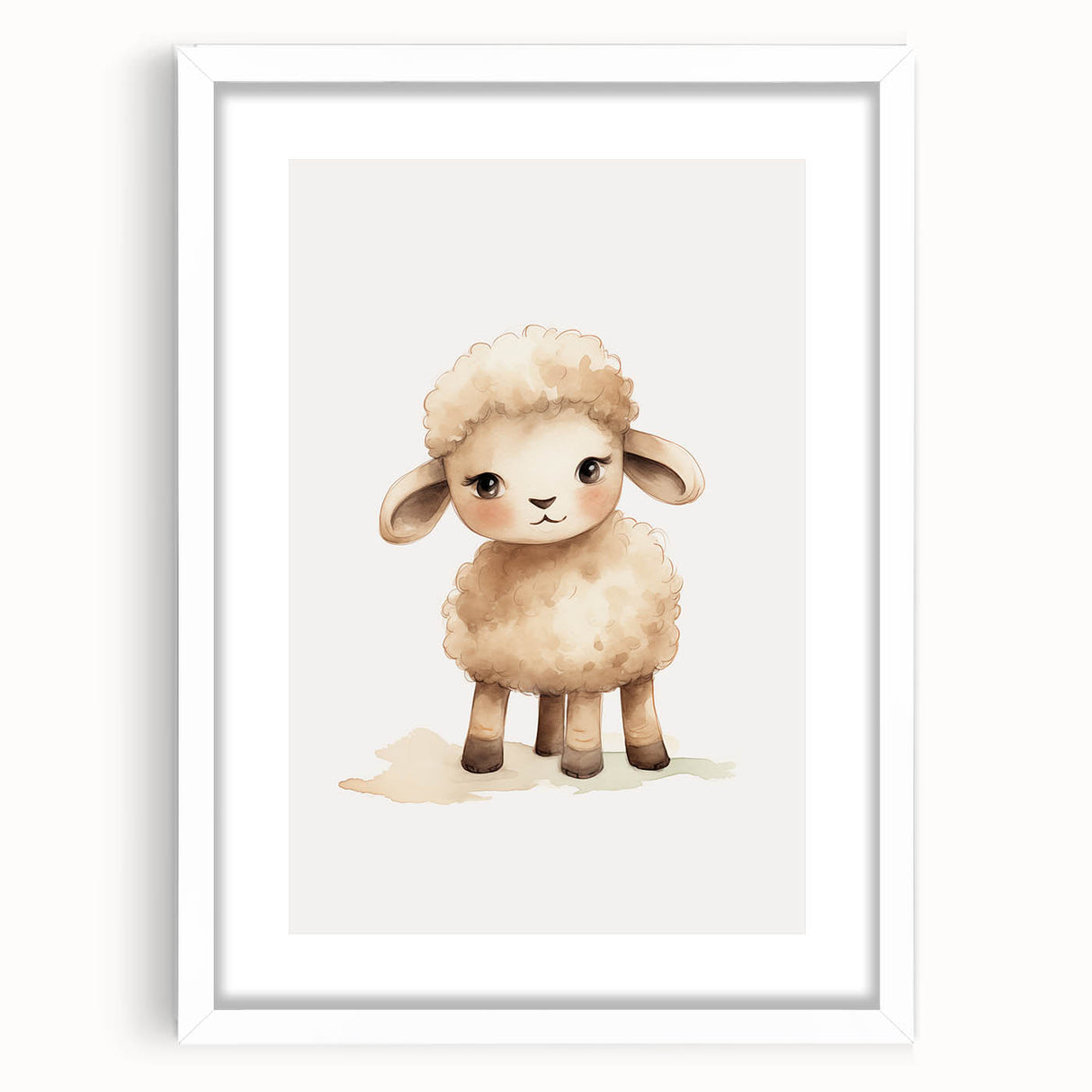 Sweet Fluffy Lamb Nursery Wall Art - Baby Room Decor Print