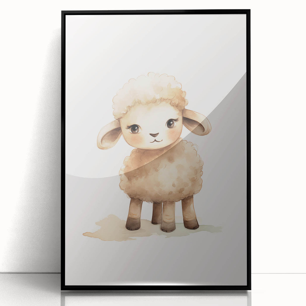 Sweet Fluffy Lamb Nursery Wall Art - Baby Room Decor Print