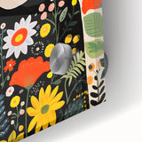 Children's Wall Art Prints – Floral Girl Stretched Canvas Art