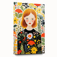 Children's Wall Art Prints – Floral Girl Stretched Canvas Art