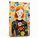 Children's Wall Art Prints – Floral Girl Stretched Canvas Art