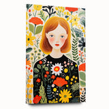 Children's Wall Art Prints – Floral Girl Stretched Canvas Art
