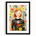 Children's Wall Art Prints – Floral Girl Stretched Canvas Art