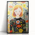 Children's Wall Art Prints – Floral Girl Stretched Canvas Art