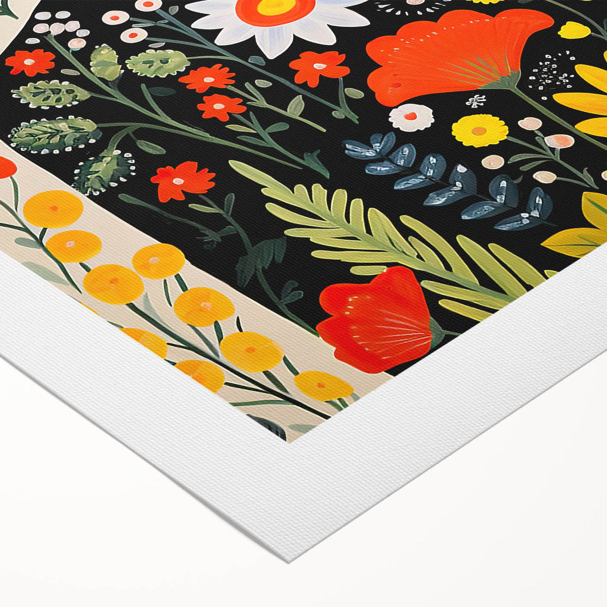Children's Wall Art Prints – Floral Girl Stretched Canvas Art