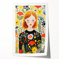 Children's Wall Art Prints – Floral Girl Stretched Canvas Art