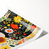 Children's Wall Art Prints – Floral Girl Stretched Canvas Art