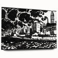 Urban Industrial Skyline - Modern Monochrome Art Print by Henry Lyman Sayen