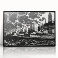 Urban Industrial Skyline - Modern Monochrome Art Print by Henry Lyman Sayen
