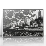 Urban Industrial Skyline - Modern Monochrome Art Print by Henry Lyman Sayen