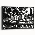 Urban Industrial Skyline - Modern Monochrome Art Print by Henry Lyman Sayen