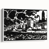 Urban Industrial Skyline - Modern Monochrome Art Print by Henry Lyman Sayen