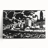Urban Industrial Skyline - Modern Monochrome Art Print by Henry Lyman Sayen