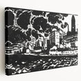 Urban Industrial Skyline - Modern Monochrome Art Print by Henry Lyman Sayen