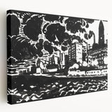 Urban Industrial Skyline - Modern Monochrome Art Print by Henry Lyman Sayen