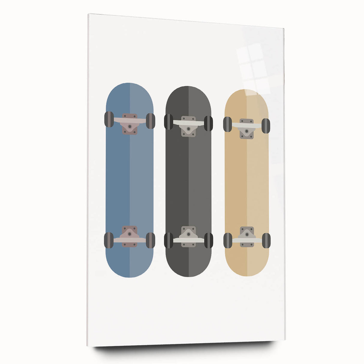 Modern Typography Skateboard Art Print – Minimalist Wall Decor