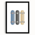 Modern Typography Skateboard Art Print – Minimalist Wall Decor
