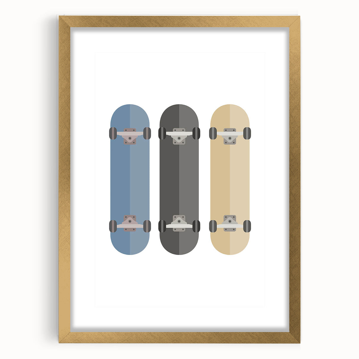 Modern Typography Skateboard Art Print – Minimalist Wall Decor
