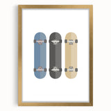 Modern Typography Skateboard Art Print – Minimalist Wall Decor