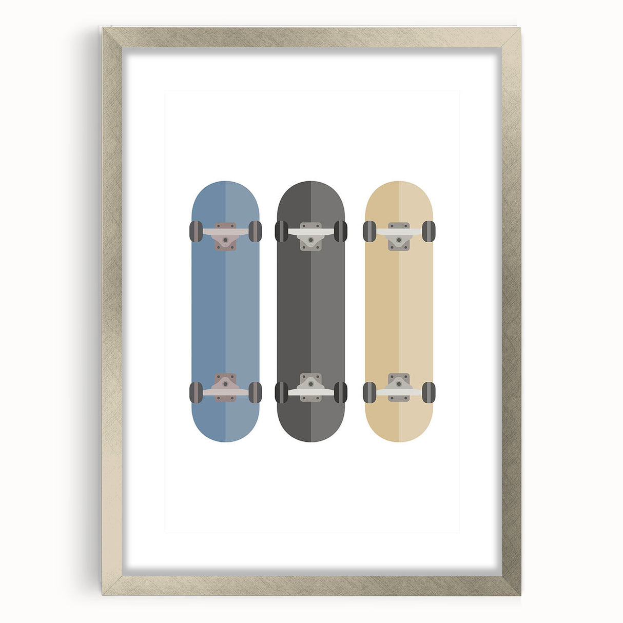 Modern Typography Skateboard Art Print – Minimalist Wall Decor