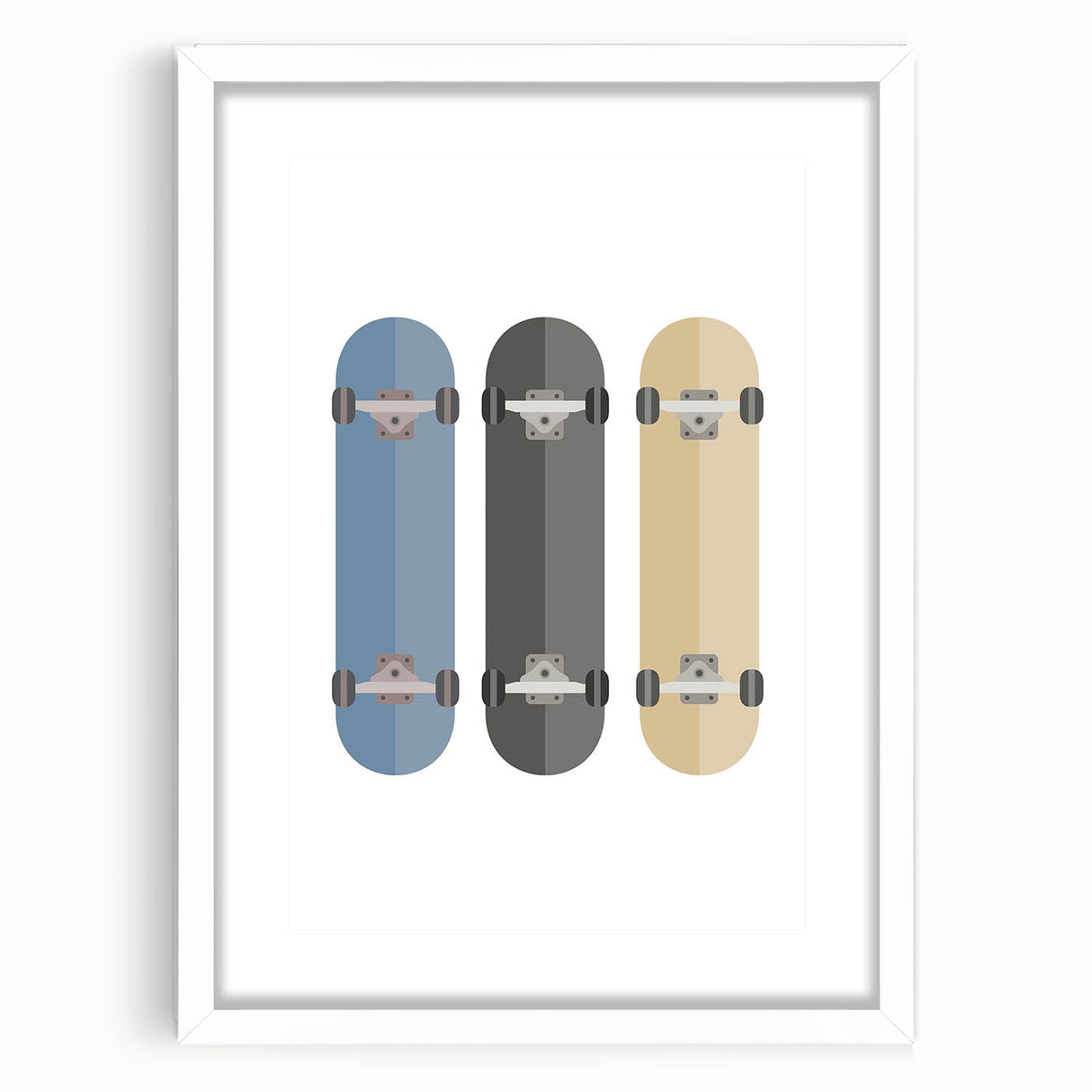 Modern Typography Skateboard Art Print – Minimalist Wall Decor