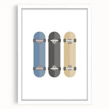 Modern Typography Skateboard Art Print – Minimalist Wall Decor