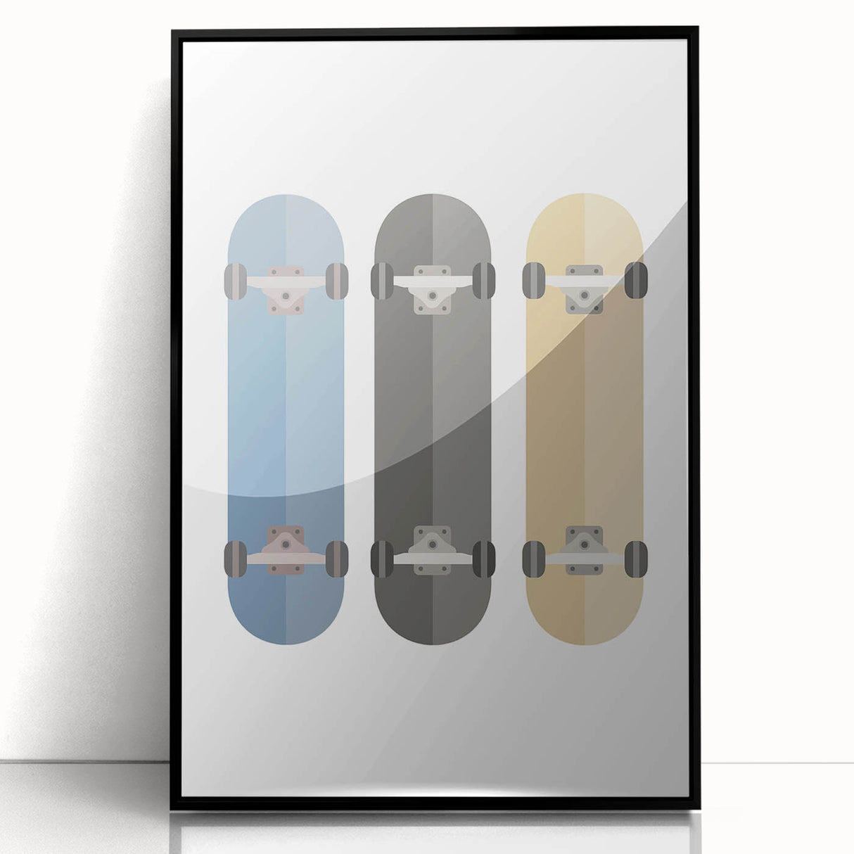 Modern Typography Skateboard Art Print – Minimalist Wall Decor